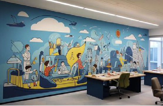 仙居办公室墙绘的特点。