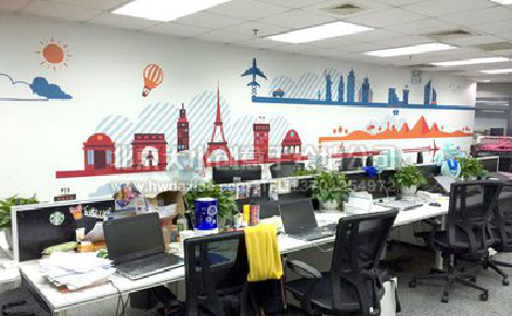 仙居教你设计办公室墙绘的方法。