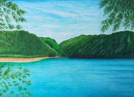 仙居在墙绘中，如何绘画绿水青山？